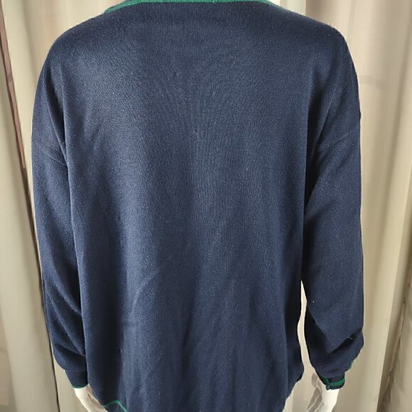 Bill Blass Vintage Blassport Men's Blue & Green Long Sleeve Sweater Size 2X - Picture 4 of 10